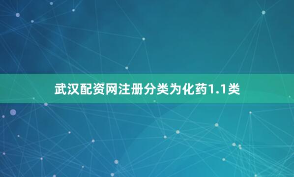 武汉配资网注册分类为化药1.1类